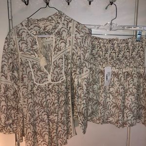 Ba&sh 2 pieces set skirt and blouse